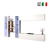 Wandmeubel set wit hangend tv-meubel boekenkast 2 vitrines Kary WH Verkoop