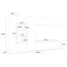 Wandmeubel set wit hangend tv-meubel boekenkast 2 vitrines Kary WH Keuze