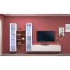 Wandmeubel TV wit zwevend met 2 vitrines boekenkast Yves WH Korting