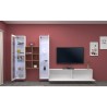 Wandmeubel TV wit zwevend met 2 vitrines boekenkast Yves WH Kortingen