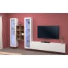 Wandmeubel TV wit zwevend met 2 vitrines boekenkast Yves WH Catalogus