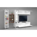 Wandmeubel wit zwevend TV-meubel met 2 kasten en boekenkast Sid WH Kortingen