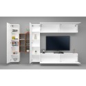 Wandmeubel wit zwevend TV-meubel met 2 kasten en boekenkast Sid WH Korting