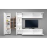 Wandmeubel wit zwevend TV-meubel met 2 kasten en boekenkast Sid WH Korting
