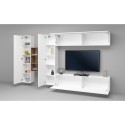 Wandmeubel wit zwevend TV-meubel met 2 kasten en boekenkast Sid WH Catalogus