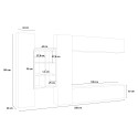 Wandmeubel wit zwevend TV-meubel met 2 kasten en boekenkast Sid WH Model