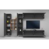 Grijze zwevende wandkast met tv-meubel, boekenkast en 2 kasten Sid RT Korting