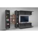 Grijze zwevende wandkast met tv-meubel, boekenkast en 2 kasten Sid RT Kortingen