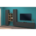 Moderne TV-wandmeubel 2 kasten boekenkast 6 vakken in hout Manny RT Korting