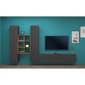 Moderne TV-wandmeubel 2 kasten boekenkast 6 vakken in hout Manny RT Catalogus