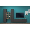 Moderne TV-wandmeubel 2 kasten boekenkast 6 vakken in hout Manny RT Catalogus