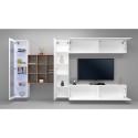 Wandmeubel TV-kast hangend wit boekenkast vitrine Femir WH Korting