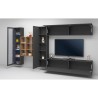 Moderne zwevende tv-wand met vitrine en boekenkast Femir RT Kortingen