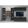Moderne zwevende tv-wand met vitrine en boekenkast Femir RT Korting