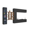 Moderne zwevende tv-wand met vitrine en boekenkast Femir RT Aanbod