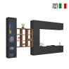 Moderne zwevende tv-wand met vitrine en boekenkast Femir RT Verkoop