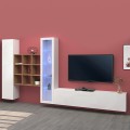 Witte wandmeubel TV-kast vitrinekast boekenkast Ranil WH Aanbieding