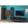 Moderne TV-wandmeubel Ranil RT met houten kast en boekenplank Kortingen