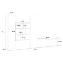 Moderne TV-wandmeubel Ranil RT met houten kast en boekenplank Keuze