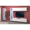 Wandmeubel TV hangend wit met 2 vitrinekasten en 9 boekenplanken Eron WH Korting