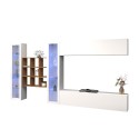 Wandmeubel TV hangend wit met 2 vitrinekasten en 9 boekenplanken Eron WH Aanbod