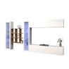 Wandmeubel TV hangend wit met 2 vitrinekasten en 9 boekenplanken Eron WH Aanbod