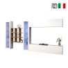 Wandmeubel TV hangend wit met 2 vitrinekasten en 9 boekenplanken Eron WH Verkoop