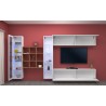 Wandmeubel TV hangend wit met 2 vitrinekasten en 9 boekenplanken Eron WH Kortingen
