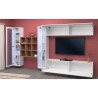 Wandmeubel TV hangend wit met 2 vitrinekasten en 9 boekenplanken Eron WH Catalogus