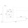 Wandmeubel TV hangend wit met 2 vitrinekasten en 9 boekenplanken Eron WH Keuze