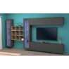 Moderne wandmeubel TV Meubel zwevend met boekenkast en 2 vitrines Eron RT Korting