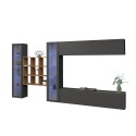 Moderne wandmeubel TV Meubel zwevend met boekenkast en 2 vitrines Eron RT Aanbod