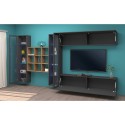 Moderne wandmeubel TV Meubel zwevend met boekenkast en 2 vitrines Eron RT Catalogus