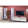 Witte wandmeubel TV kast boekenkast hout 2 vitrines Onir WH Kortingen