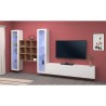 Witte wandmeubel TV kast boekenkast hout 2 vitrines Onir WH Korting
