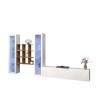 Witte wandmeubel TV kast boekenkast hout 2 vitrines Onir WH Aanbod