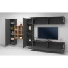 Zwevend TV-meubel modern design met 2 kasten en boekenplank Ferd RT Korting