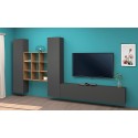 Moderne zwevende wandmeubel TV kast boekenkast 2 kasten Talka RT Catalogus