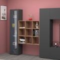 Moderne wandkast met 9 planken hout 90x90x25cm Roderik L Aanbieding