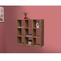 Moderne wandkast met 9 planken hout 90x90x25cm Roderik L Korting