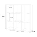 Moderne wandkast met 9 planken hout 90x90x25cm Roderik L Voorraad