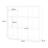 Moderne wandkast met 9 planken hout 90x90x25cm Roderik L Voorraad