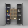 Moderne opbergwand met vitrinekast boekenkast hout Teret RT Korting