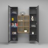 Moderne wandmeubel met vitrine, kast en boekenkast van hout Teret RT Korting