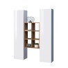 Witte zwevende wandmeubel 2 kasten boekenkast 6 planken Gemy WH Aanbod