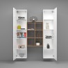 Witte zwevende wandmeubel 2 kasten boekenkast 6 planken Gemy WH Korting