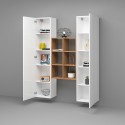 Witte zwevende wandmeubel 2 kasten boekenkast 6 planken Gemy WH Kortingen