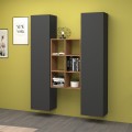 Moderne wandmeubel boekenkast van hout met 2 kasten voor de woonkamer Gemy RT Aanbieding