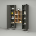 Moderne houten boekenkast wandmeubel 2 kasten woonkamer Gemy RT Aanbod
