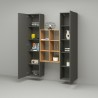 Moderne wandmeubel boekenkast van hout met 2 kasten voor de woonkamer Gemy RT Aanbod